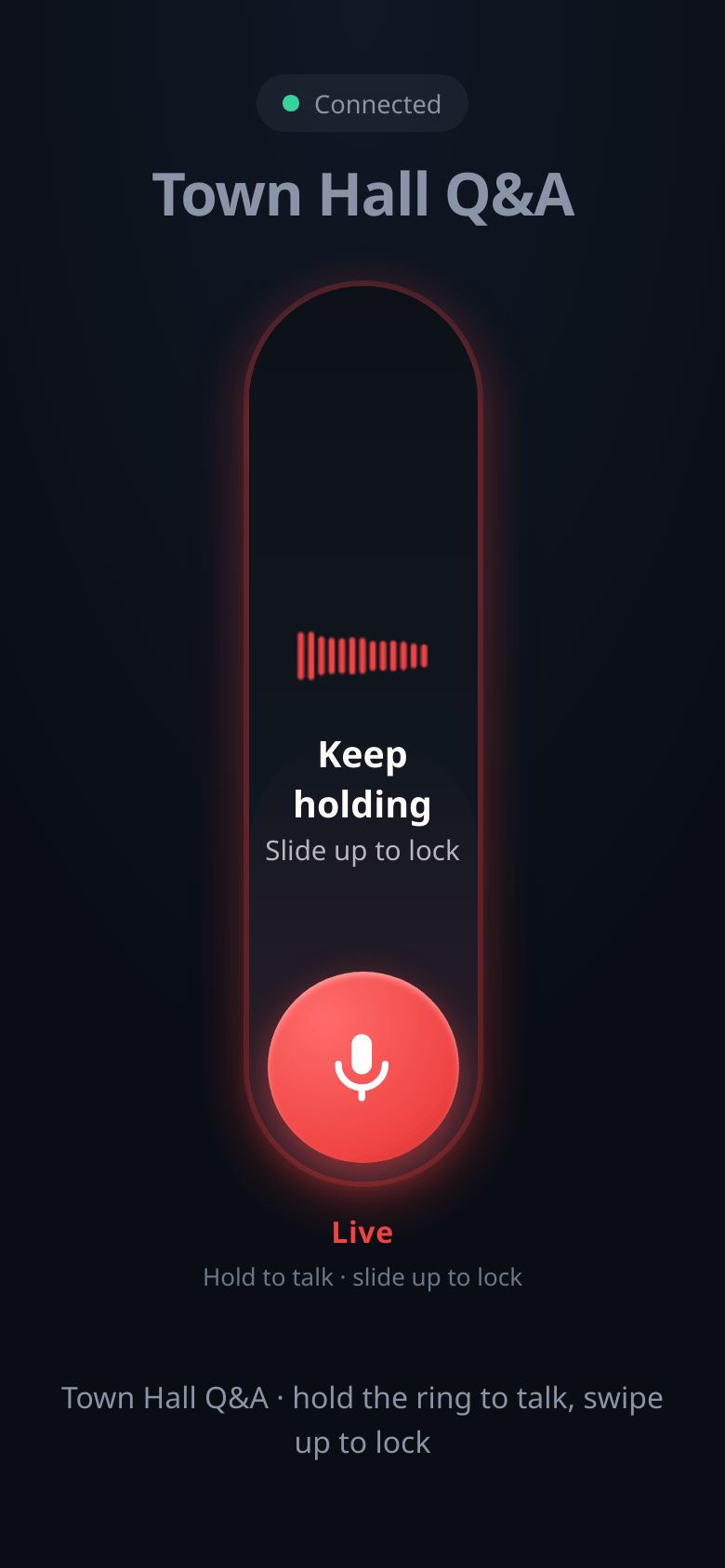 AlphaVoice — Speaking with timer